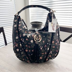 Jessica Simpson Cody Floral Natalie Hobo Shoulder Purse Faux Leather Bag